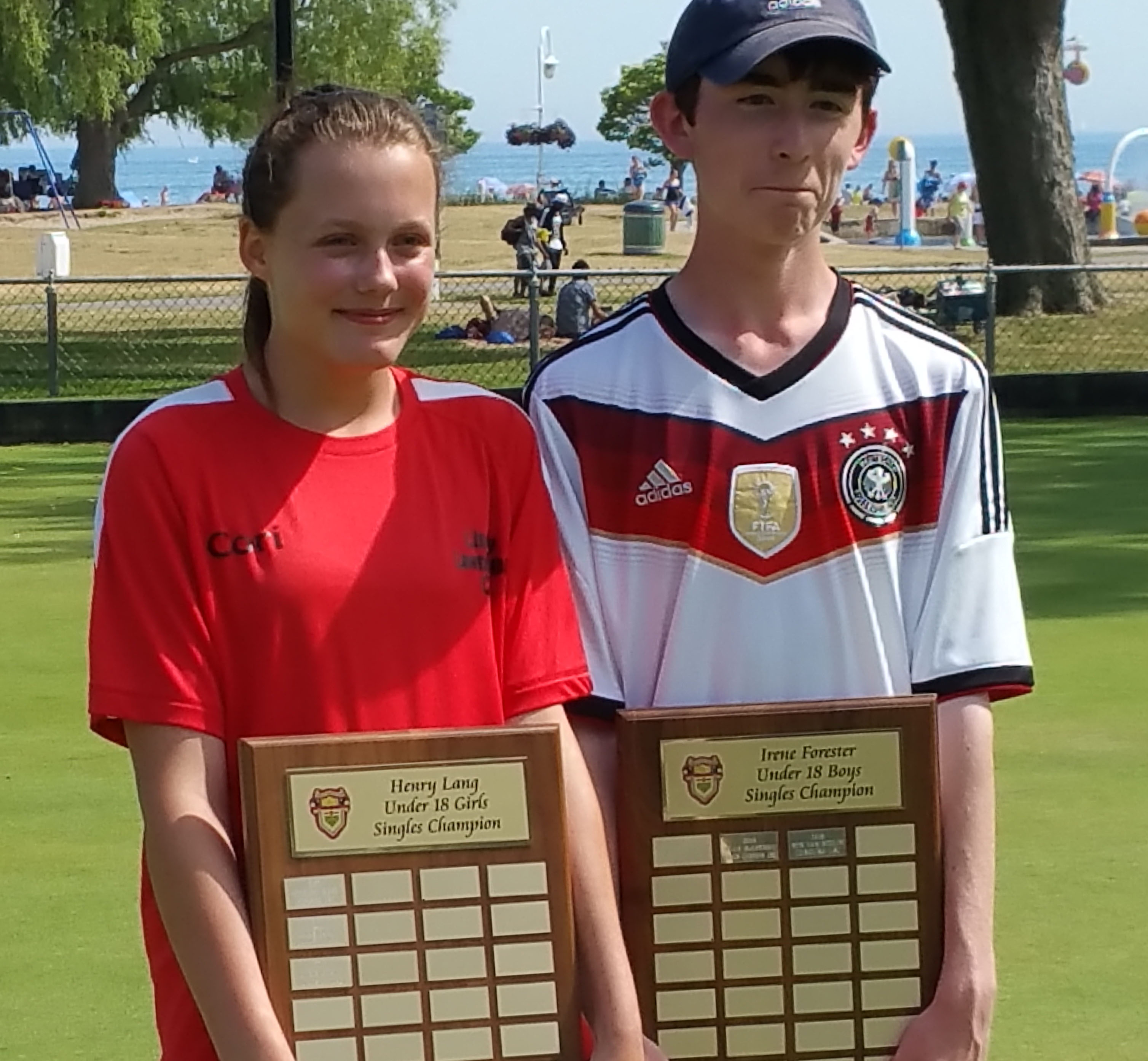 Gold medal winners Cori Millard and Owen Kirby